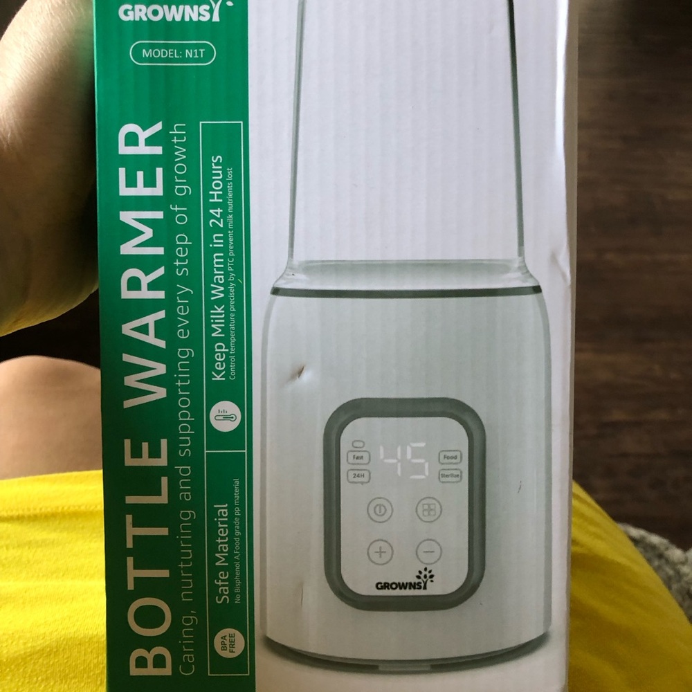 Growsy Bottle Warmer in Green and White - Baby Bottle Heater